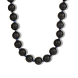 Blue Goldstone Chunky Beaded Necklace | 12mm 14k Gold Plated, Blue Goldstone, Lapis
