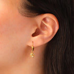 La Vie Parisienne-Leaf Cap Drop Hooks-Earrings-Blue Ruby Jewellery-Vancouver Canada