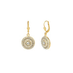 Small Round Pavé Hooks 14k Gold Plated, Black Diamond Crystal