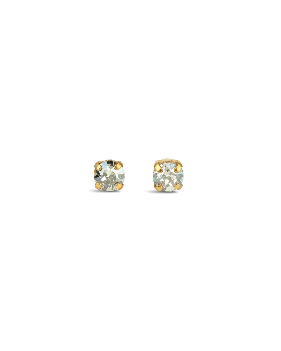 La Vie Parisienne-Round Crystal Studs | 6mm-Earrings-14k Gold Plated, Shade Crystal-Blue Ruby Jewellery-Vancouver Canada
