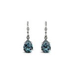 La Vie Parisienne-Teardrop Crystal Hooks-Earrings-Silver Plated, Midnight Crystal-Blue Ruby Jewellery-Vancouver Canada