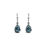 La Vie Parisienne-Teardrop Crystal Hooks-Earrings-Silver Plated, Midnight Crystal-Blue Ruby Jewellery-Vancouver Canada