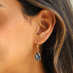 La Vie Parisienne-Teardrop Crystal Hooks-Earrings-Blue Ruby Jewellery-Vancouver Canada