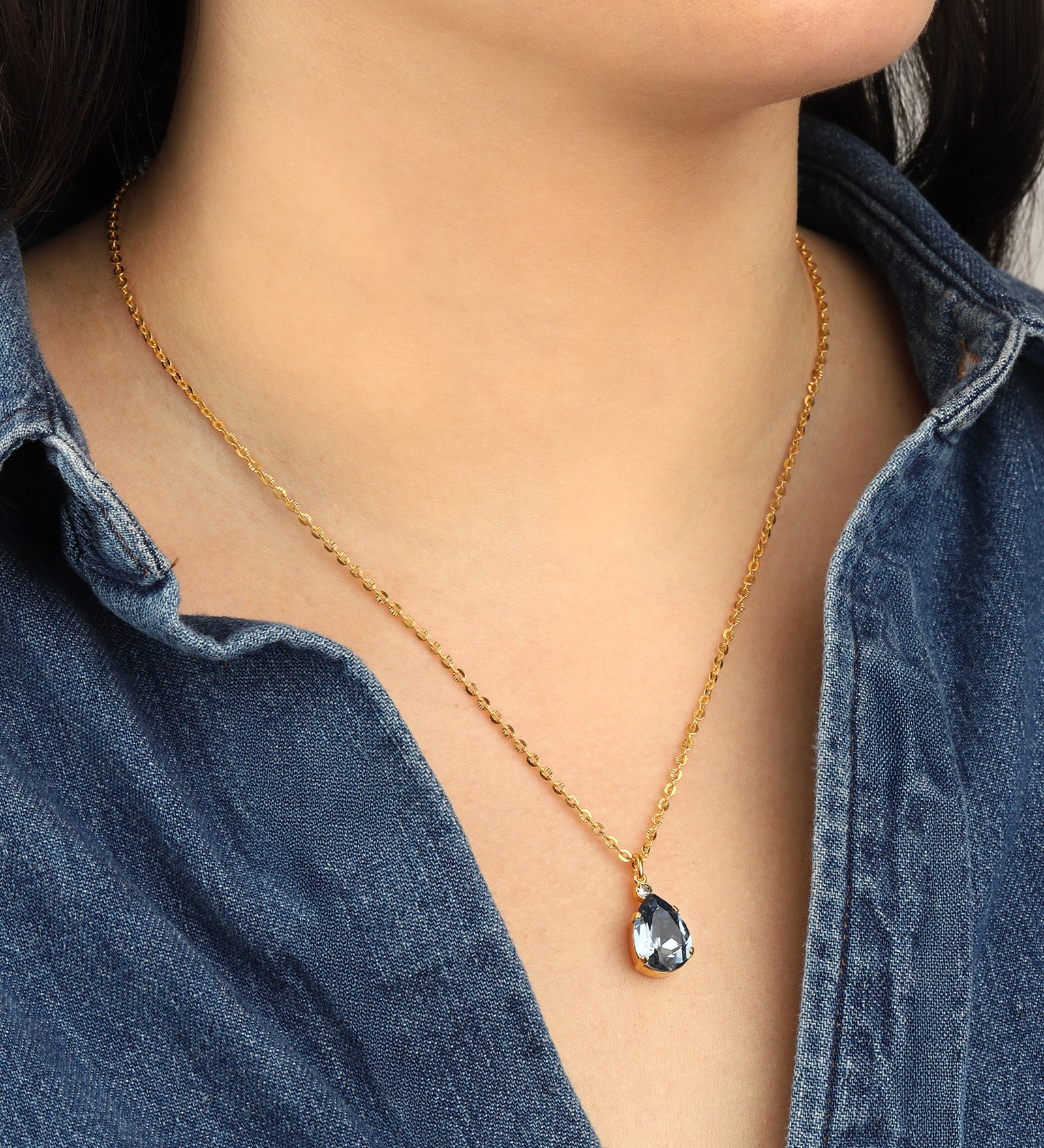 La Vie Parisienne-Teardrop Crystal Necklace-Necklaces-Blue Ruby Jewellery-Vancouver Canada