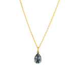 La Vie Parisienne-Teardrop Crystal Necklace-Necklaces-14k Gold Plated, Midnight Crystal-Blue Ruby Jewellery-Vancouver Canada