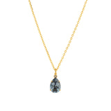 La Vie Parisienne-Teardrop Crystal Necklace-Necklaces-14k Gold Plated, Midnight Crystal-Blue Ruby Jewellery-Vancouver Canada