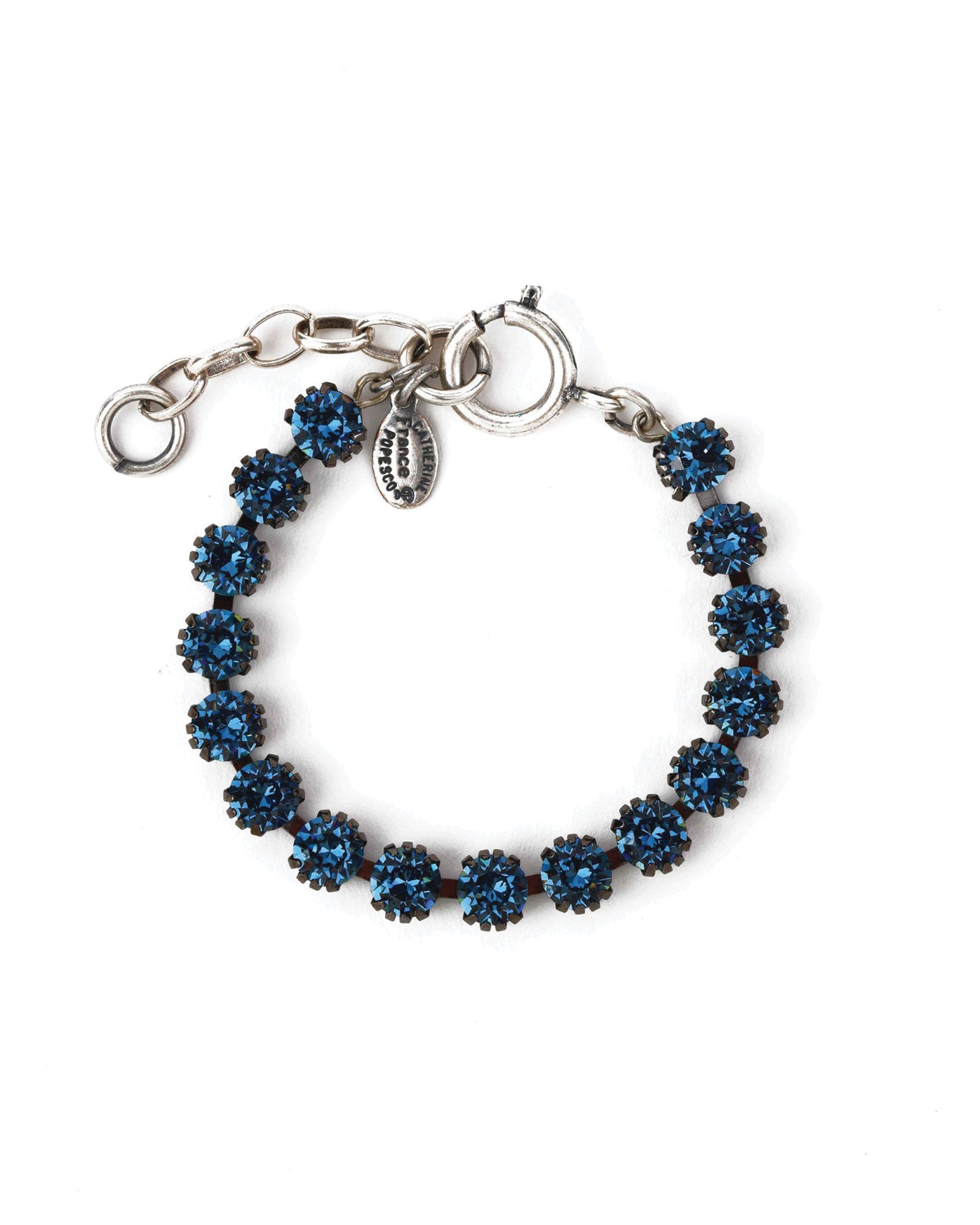 La Vie Parisienne-Crystal Bracelet | 7mm-Bracelets-Silver Plated, Midnight Crystal-Blue Ruby Jewellery-Vancouver Canada