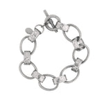 La Vie Parisienne-Oval Link Stamped Chain Bracelet-Bracelets-Silver Plated-Blue Ruby Jewellery-Vancouver Canada