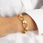 La Vie Parisienne-Oval Link Stamped Chain Bracelet-Bracelets-Blue Ruby Jewellery-Vancouver Canada