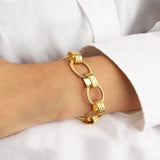 La Vie Parisienne-Oval Link Stamped Chain Bracelet-Bracelets-Blue Ruby Jewellery-Vancouver Canada