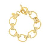 La Vie Parisienne-Oval Link Stamped Chain Bracelet-Bracelets-14k Gold Plated-Blue Ruby Jewellery-Vancouver Canada
