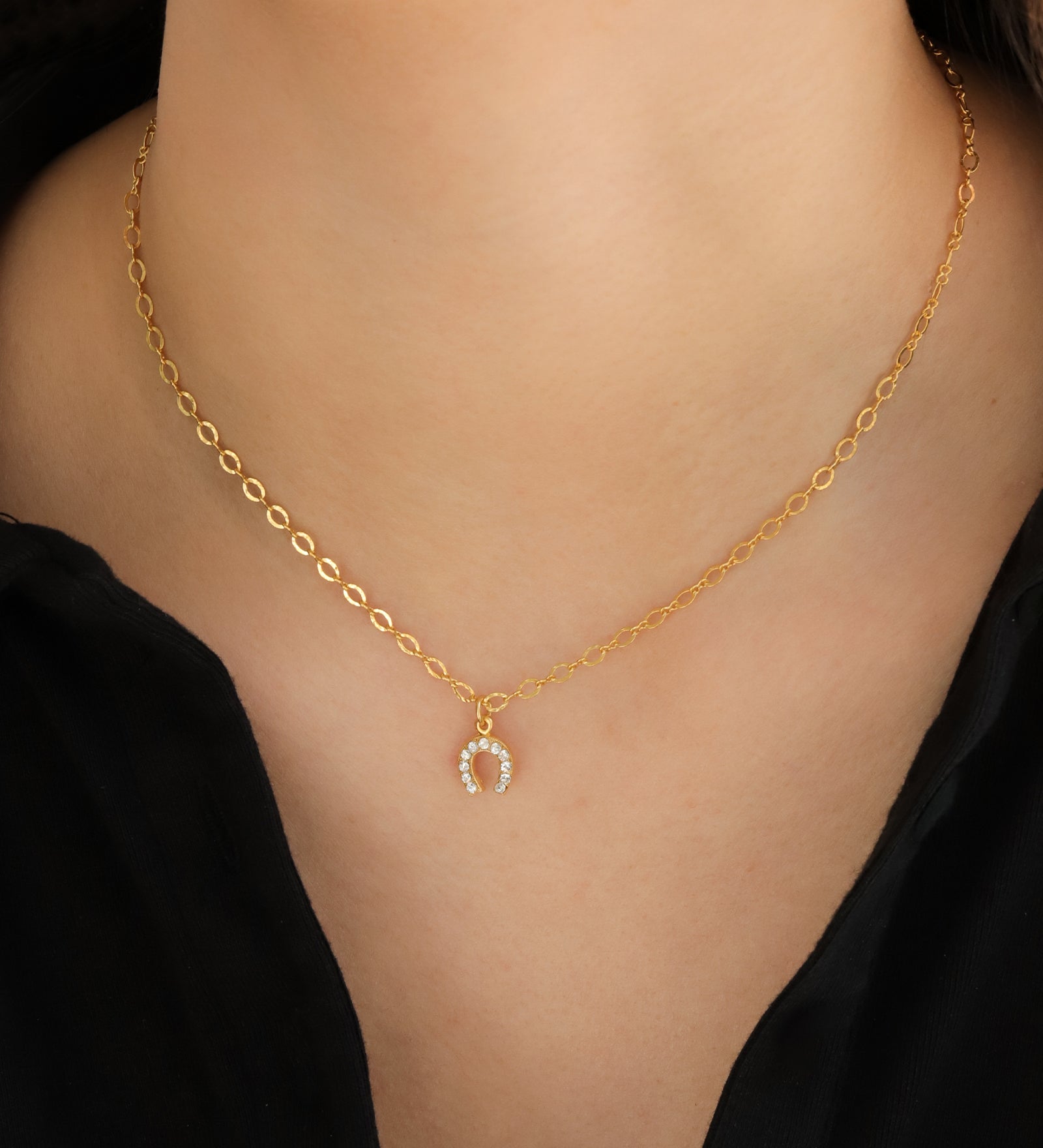 La Vie Parisienne-Horseshoe Crystal Necklace-Necklaces-Blue Ruby Jewellery-Vancouver Canada