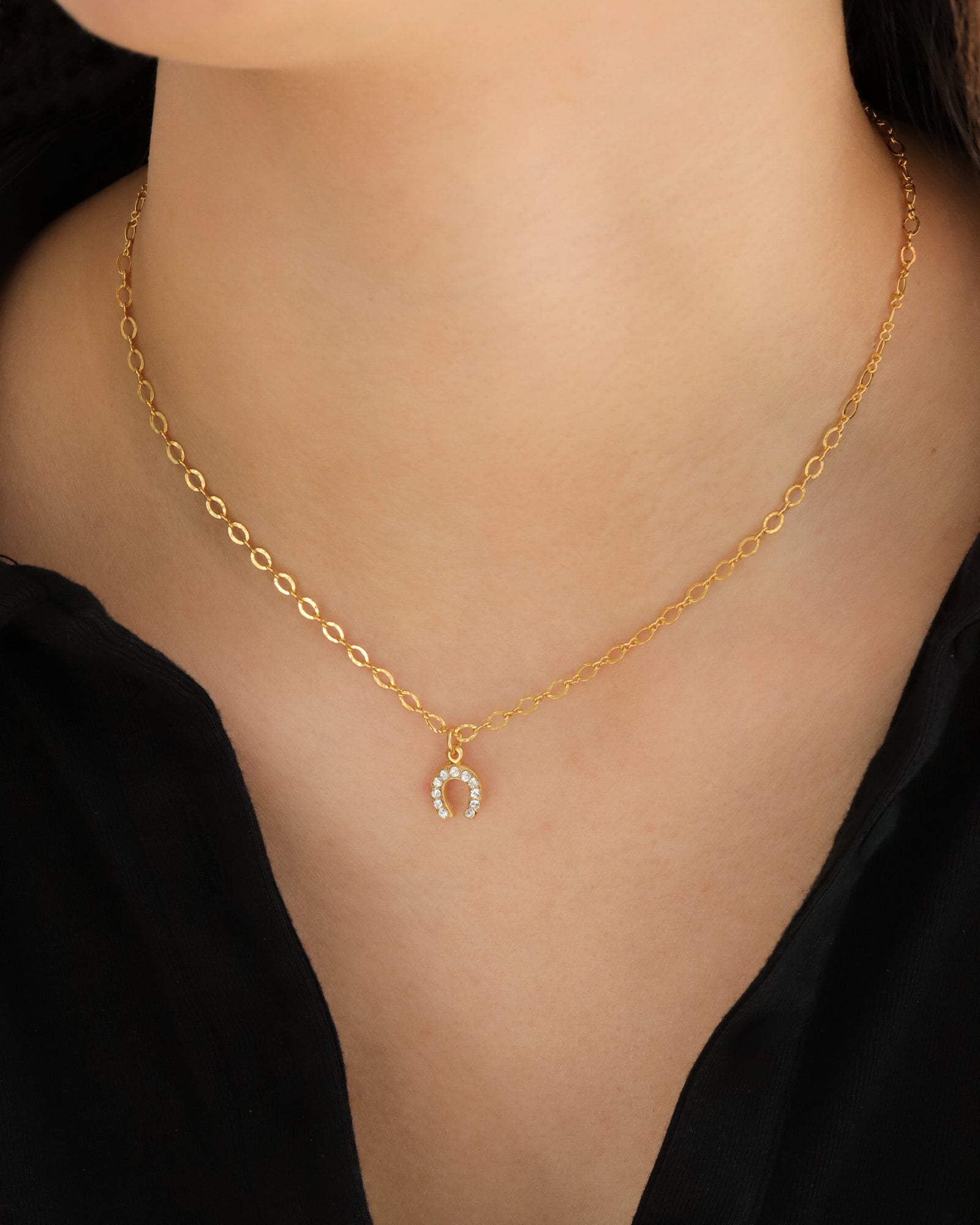 La Vie Parisienne-Horseshoe Crystal Necklace-Necklaces-Blue Ruby Jewellery-Vancouver Canada
