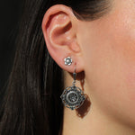 La Vie Parisienne-Flower Crystal Studs-Earrings-Blue Ruby Jewellery-Vancouver Canada