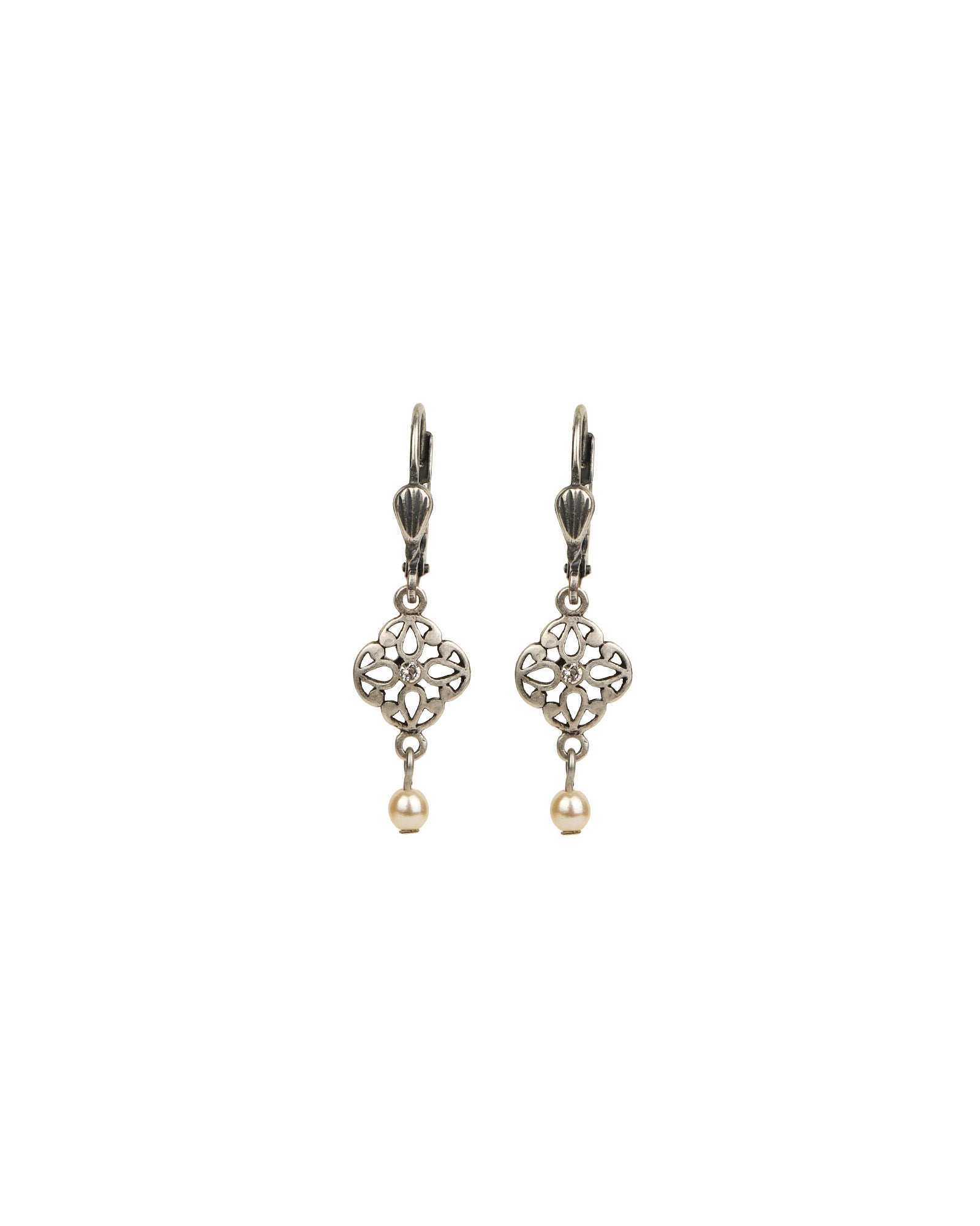La Vie Parisienne-Filigree Pearl Drop Hooks-Earrings-Blue Ruby Jewellery-Vancouver Canada