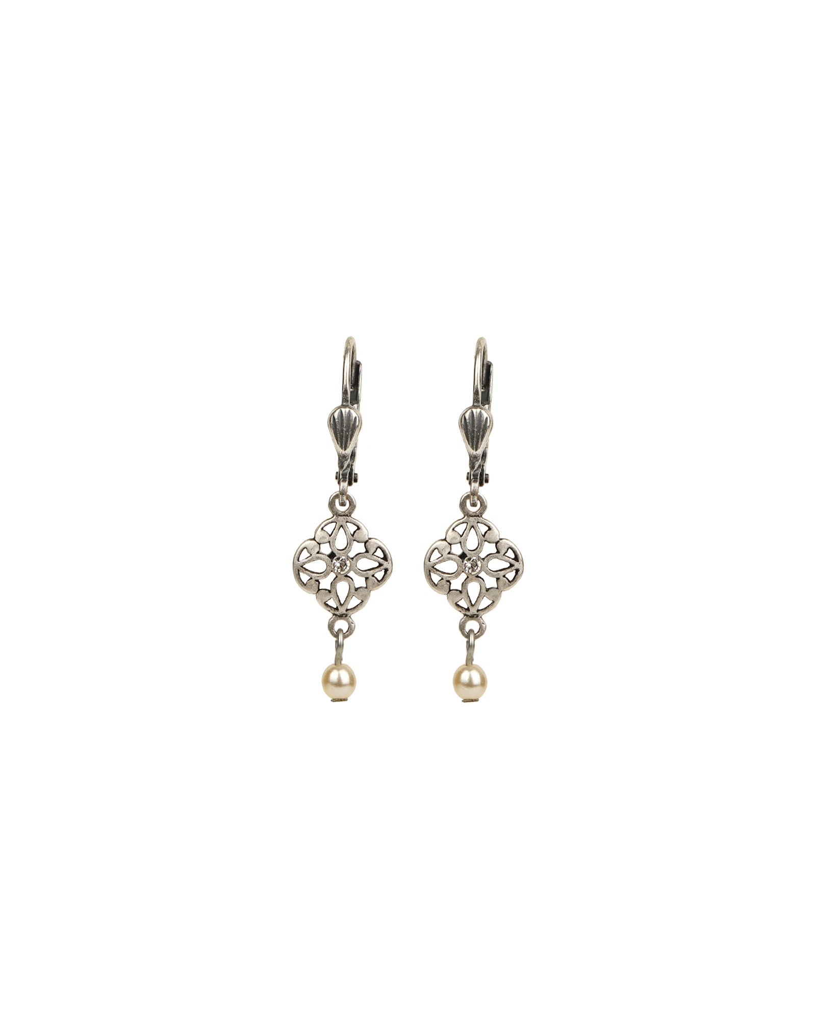 La Vie Parisienne-Filigree Pearl Drop Hooks-Earrings-Blue Ruby Jewellery-Vancouver Canada