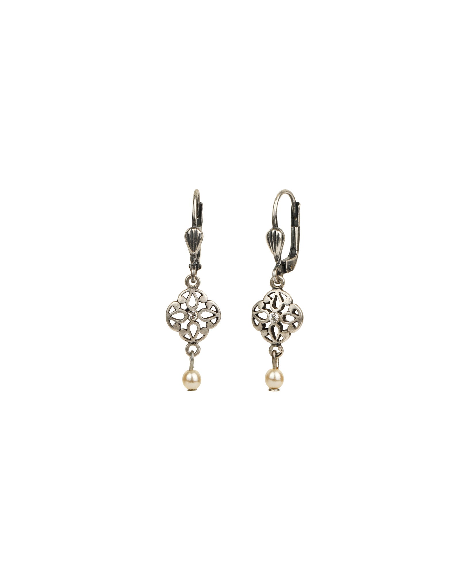 La Vie Parisienne-Filigree Pearl Drop Hooks-Earrings-Blue Ruby Jewellery-Vancouver Canada