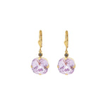 La Vie Parisienne-Round Crystal Hooks | 13mm-Earrings-14k Gold Plated, Violet Crystal-Blue Ruby Jewellery-Vancouver Canada