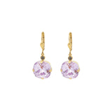 La Vie Parisienne-Round Crystal Hooks | 13mm-Earrings-14k Gold Plated, Violet Crystal-Blue Ruby Jewellery-Vancouver Canada