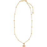 Bee Crystal Station Necklace 14k Gold Plated, Shaded Crystal