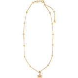 Bee Crystal Station Necklace 14k Gold Plated, Shaded Crystal