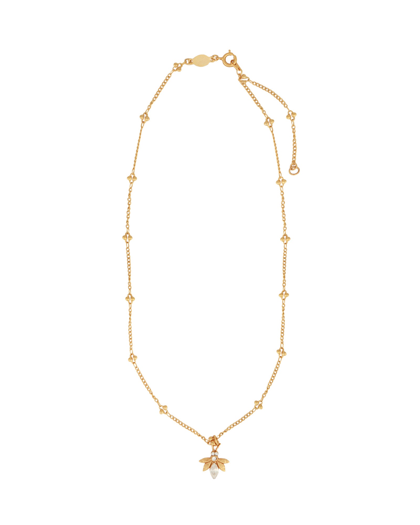 Bee Crystal Station Necklace 14k Gold Plated, Shaded Crystal