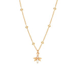 Bee Crystal Station Necklace 14k Gold Plated, Shaded Crystal