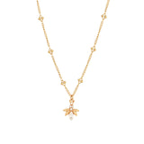 Bee Crystal Station Necklace 14k Gold Plated, Shaded Crystal