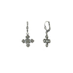 Crystal Cross Hooks Silver Plated