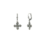 Crystal Cross Hooks Silver Plated
