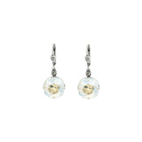 La Vie Parisienne-Round Crystal Hooks | 13mm-Earrings-Silver Plated, Moonlight Crystal-Blue Ruby Jewellery-Vancouver Canada