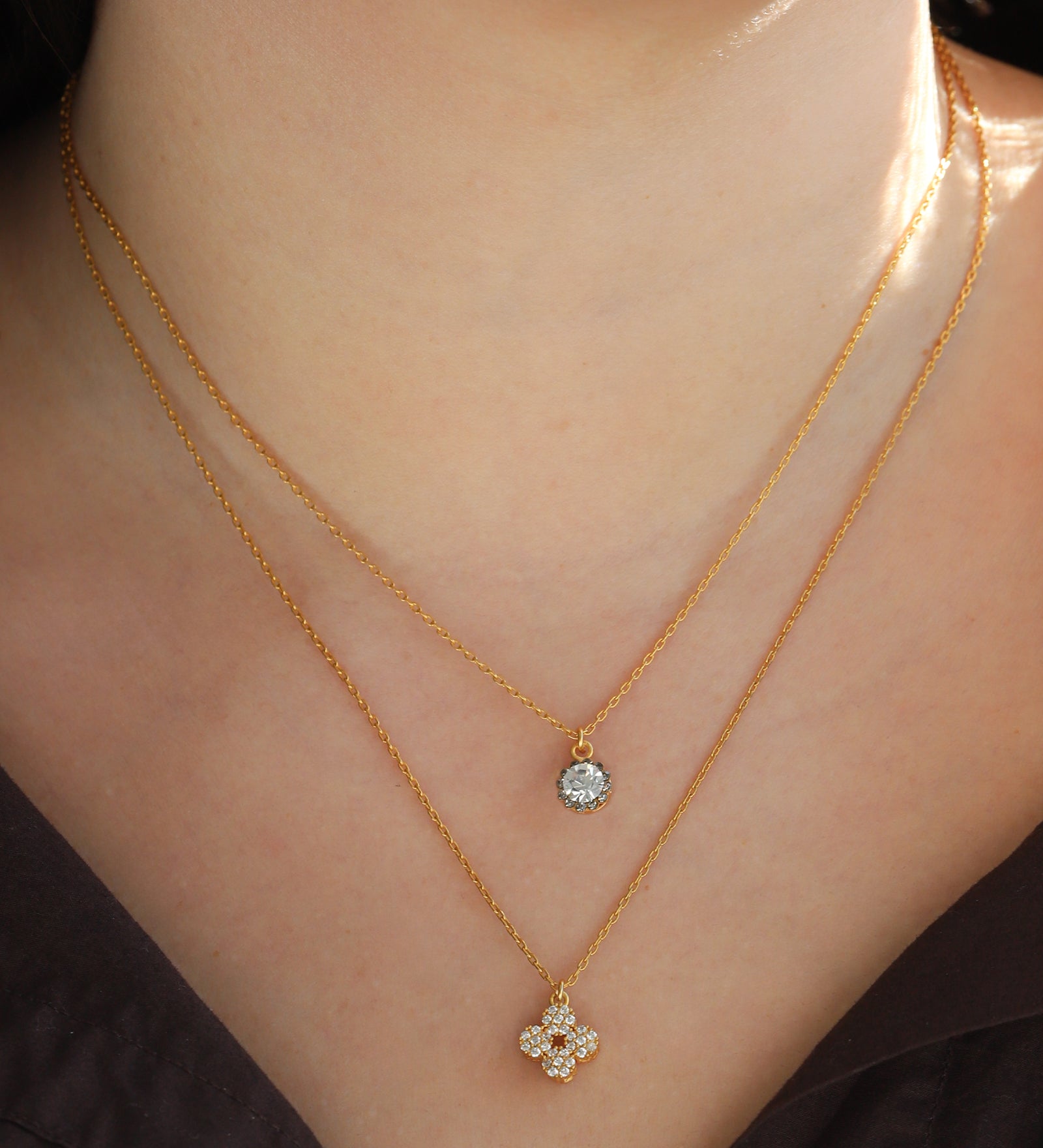 La Vie Parisienne-Round Halo Necklace-Necklaces-Blue Ruby Jewellery-Vancouver Canada