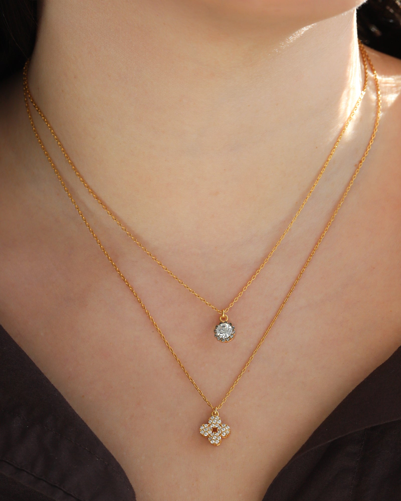 La Vie Parisienne-Round Halo Necklace-Necklaces-Blue Ruby Jewellery-Vancouver Canada