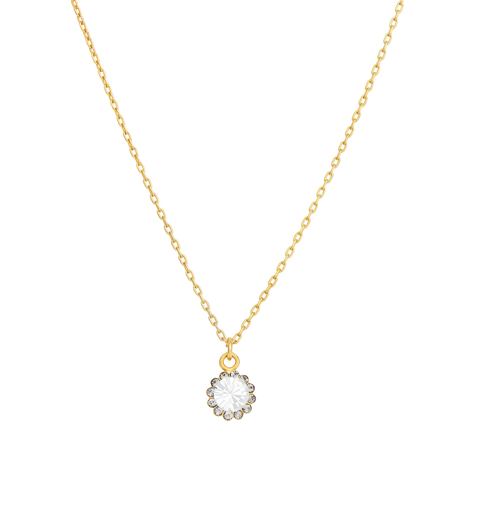 La Vie Parisienne-Round Halo Necklace-Necklaces-14k Gold Plated, Black Diamond Crystal-Blue Ruby Jewellery-Vancouver Canada