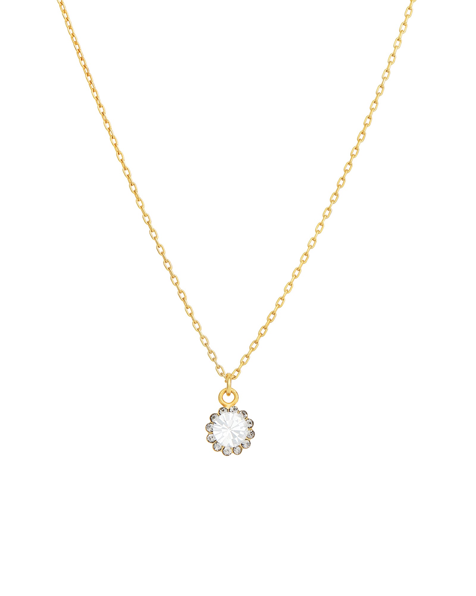 La Vie Parisienne-Round Halo Necklace-Necklaces-14k Gold Plated, Black Diamond Crystal-Blue Ruby Jewellery-Vancouver Canada