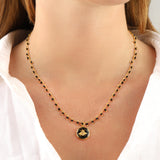 Enamel Bee Circle Necklace