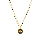 Enamel Bee Circle Necklace