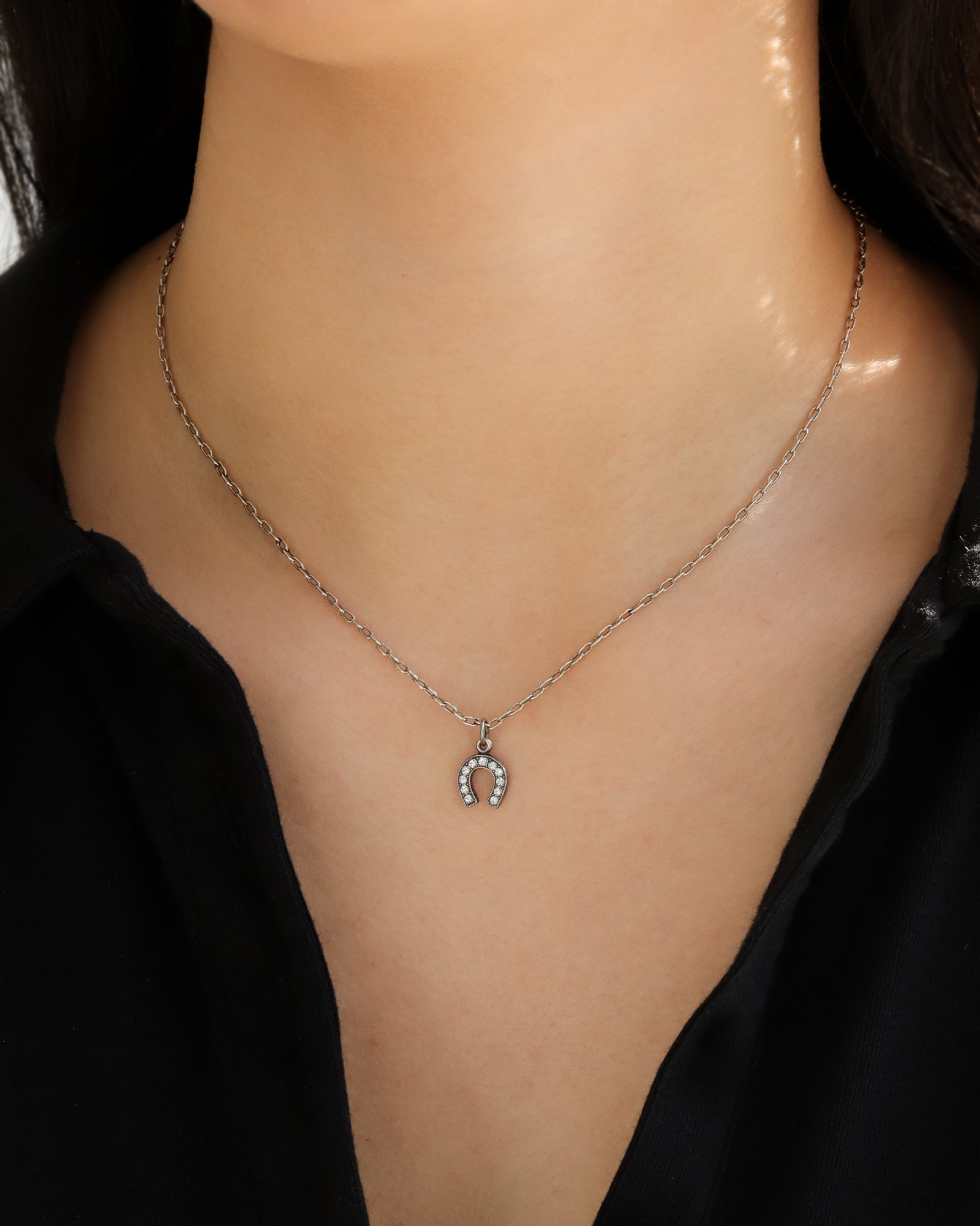 La Vie Parisienne-Horseshoe Crystal Necklace-Necklaces-Blue Ruby Jewellery-Vancouver Canada