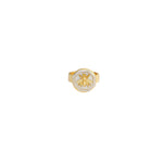 La Vie Parisienne-Enamel Bee Ring-Rings-14k Gold Plated, White Enamel-7-Blue Ruby Jewellery-Vancouver Canada