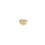 La Vie Parisienne-Enamel Bee Ring-Rings-14k Gold Plated, White Enamel-7-Blue Ruby Jewellery-Vancouver Canada