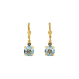 La Vie Parisienne-Round Crystal Hooks | 8mm-Earrings-14k Gold Plated, Moonlight Crystal-Blue Ruby Jewellery-Vancouver Canada
