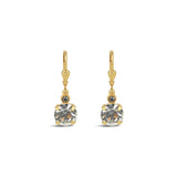 Round Crystal Hooks | 8mm 14k Gold Plated, White Crystal
