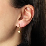 La Vie Parisienne-Tiny Heart Charm Huggies-Earrings-Blue Ruby Jewellery-Vancouver Canada