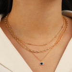 La Vie Parisienne-Round Pavé Halo Necklace-Necklaces-Blue Ruby Jewellery-Vancouver Canada
