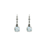 La Vie Parisienne-Round Crystal Hooks | 8mm-Earrings-Silver Plated, Moonlight Crystal-Blue Ruby Jewellery-Vancouver Canada