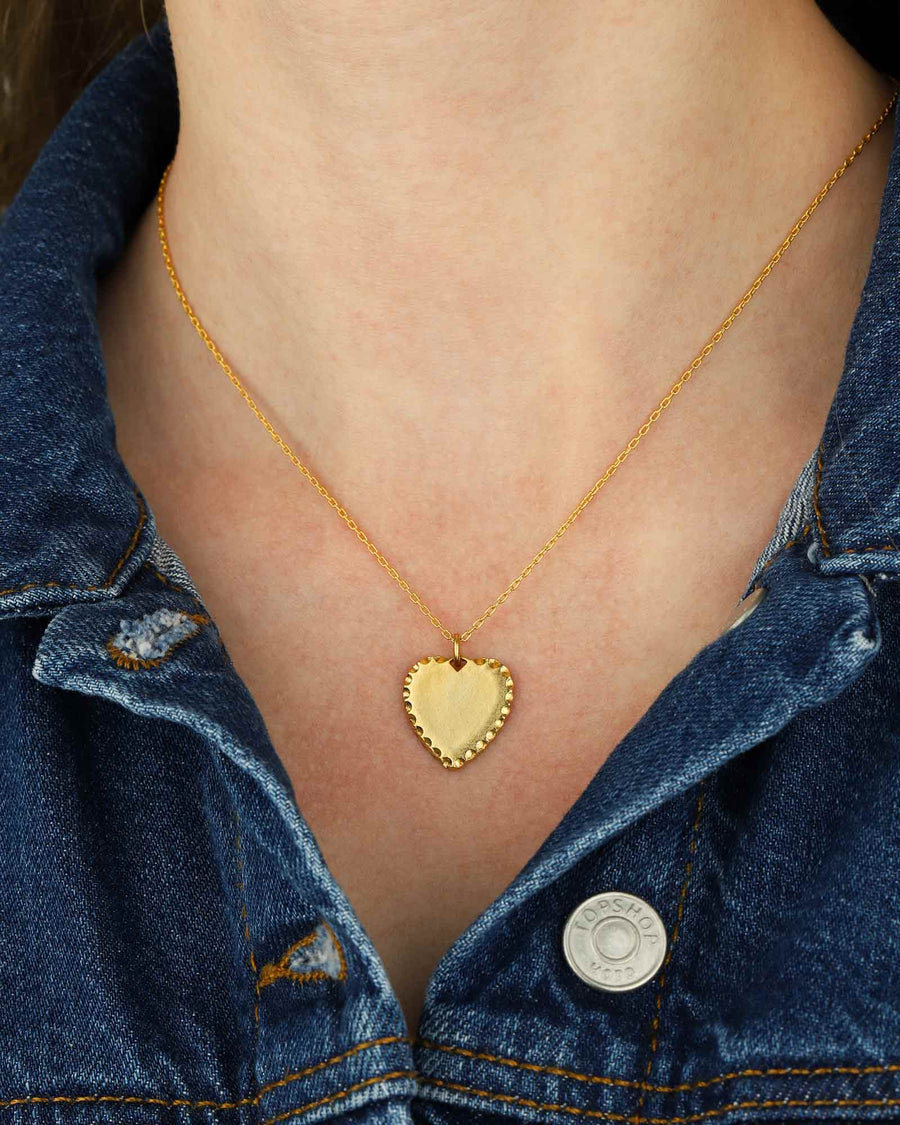 Heart Scallop Necklace 14k Gold Plated