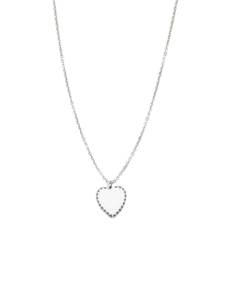 Heart Scallop Necklace Sterling Silver Plated