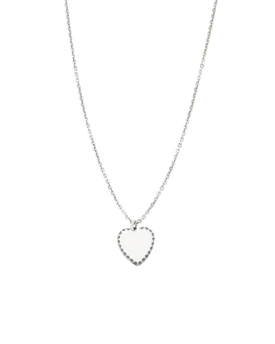 Heart Scallop Necklace Sterling Silver Plated