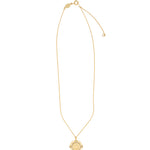 Round Filigree Flower Necklace 14k Gold Plated, Black Diamond Crystal