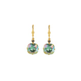 La Vie Parisienne-Round Crystal Hooks | 13mm-Earrings-14k Gold Plated, Smokey Sapphire Crystal-Blue Ruby Jewellery-Vancouver Canada